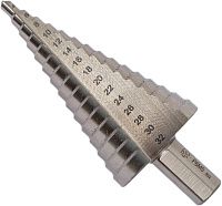 Сверло по металлу ступенчатое 6-30 мм Р6М5 TiN Волжский инструмент 5016006, в пластиковой упаковке