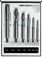 Изображение товара Набор резьбонарезной M3-M12, HSS-G, DIN 371/376 Ruko 245057RK, 7 предметов, метрическая резьба