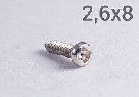 Шуруп полусфера 2,6х8 мм с острым концом, оцинкованная сталь