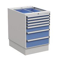 Тумба с выдвижными ящиками высота 800 мм, открывание 85% серия 55/66, Treston 61207213, синяя