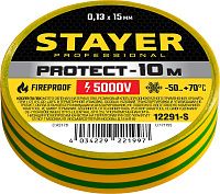 Изолента 15х10 5000 В Protect-10 Stayer 12291-S, желто-зеленая