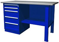 Изображение товара Верстак с одной тумбой, тумба с 5 ящиками 1390х686х820 мм Ombra OWB1-50