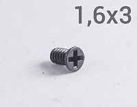 Винт М1,6х3 с цилиндрической плоской шляпкой (черный)