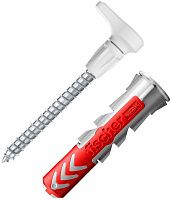 Дюбель 6х30 с винтом и угловым крюком EasyHook Fischer DUOPOWER 557916, нейлон, 6 шт в блистере