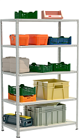 Стеллаж металлический до 200 кг, 5 полок Металл-завод СТФУ-П 1075-2,5 2500х1000х700 мм
