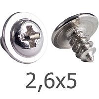 Шуруп 2,6х5 с прессшайбой и острым концом, оцинкованная сталь