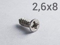 Шуруп 2,6х8 с потайной головкой и острым концом (цинк)
