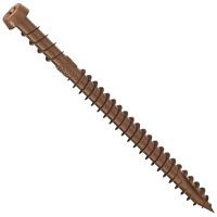 Саморез 6х60 для террасной доски с конической потайной головкой, шлиц TX25 Holz Technic KKTM660, сталь с цветным покрытием, коричневый
