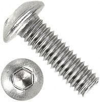 Винт с полукруглой головкой и внутренним шестигранником М12х16 ISO 7380-1, класс прочности 10.9, Reyher 073801100120016, оцинкованная сталь, 100 шт