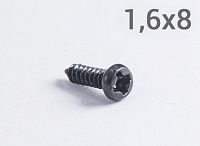 Шуруп 1,6х8 полусфера с полной резьбой (черный)