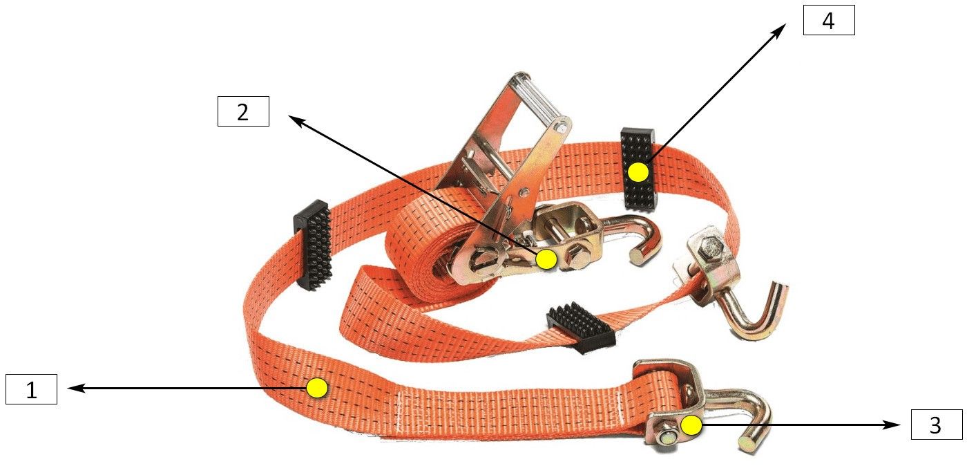 Конструкция автовозного стяжного ремня