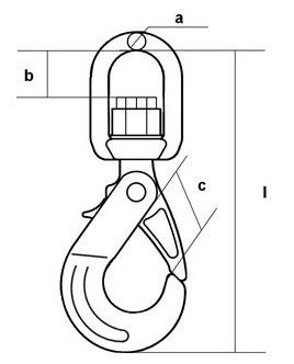 Крюк самозапирающейся с вертлюгом схема