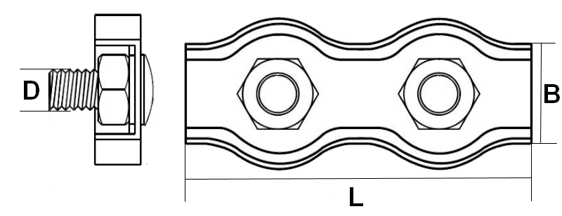 Зажим для троса Duplex, оцинкованная сталь